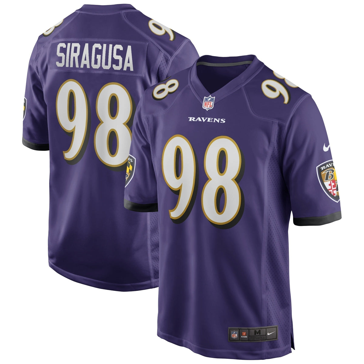 Tony Siragusa Baltimore Ravens Nike Game Retired   Jersey - Purple