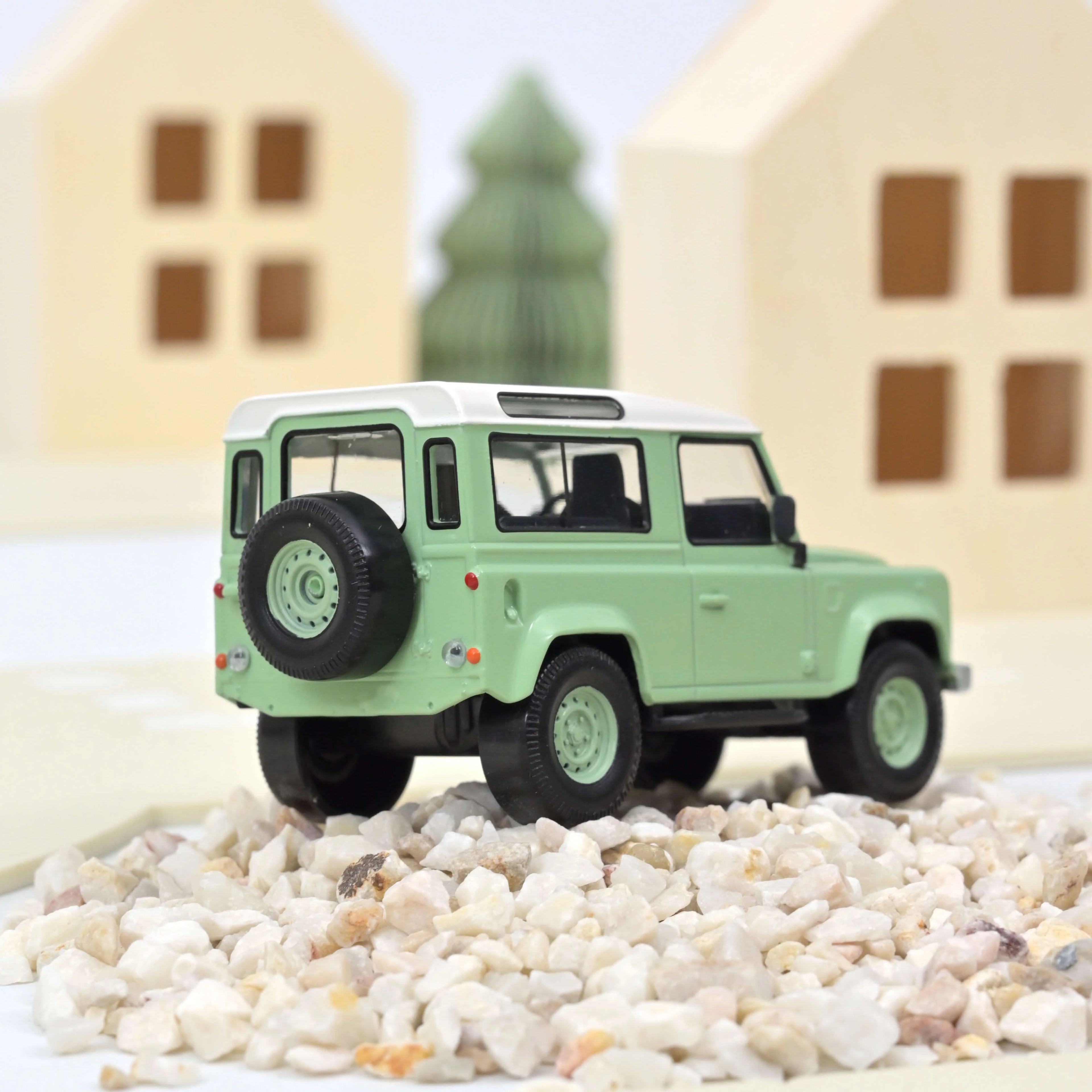 Land Rover Defender 1995 Vert et Blanc Voiture à réaction 1:43