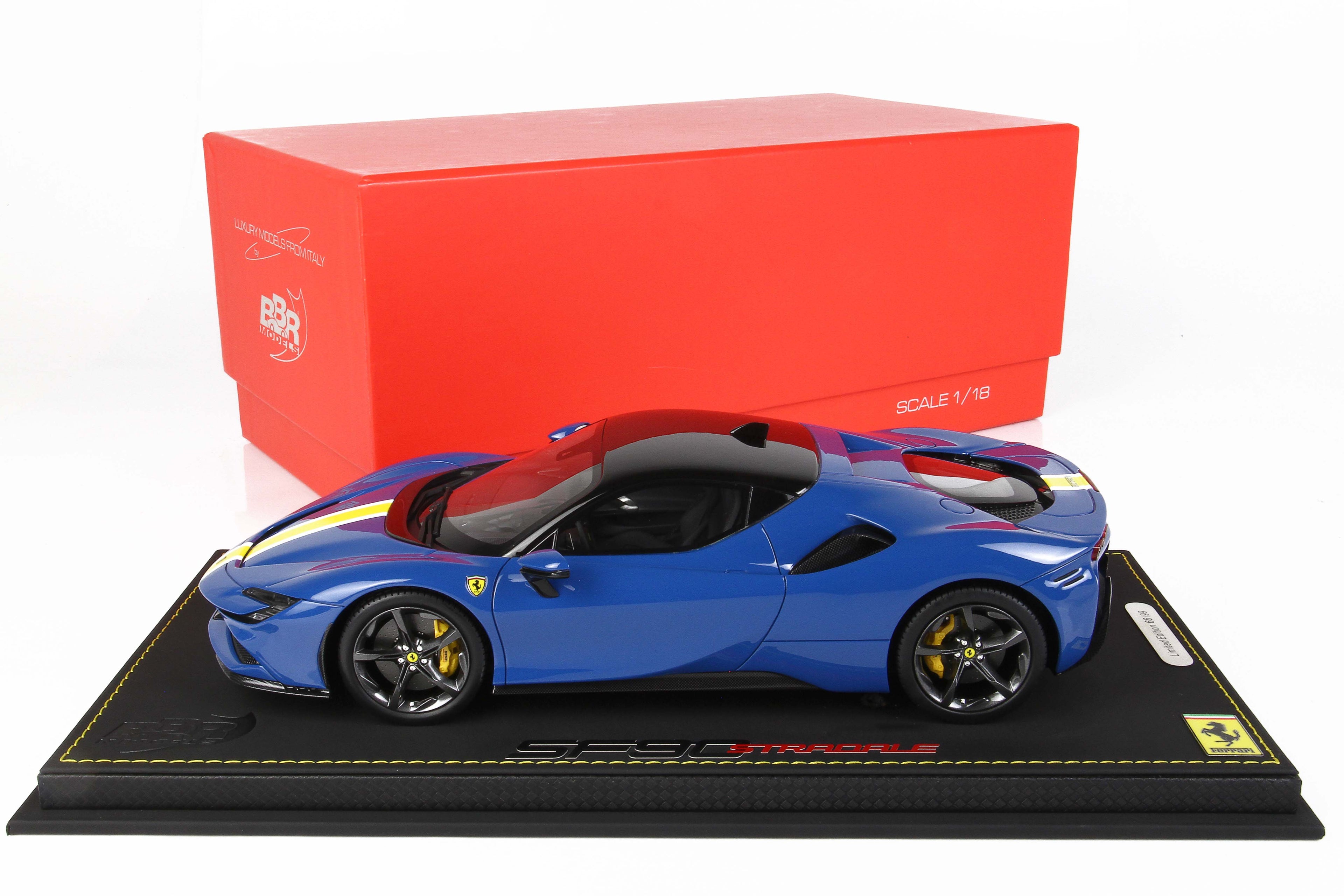 BBR Clearance Ferrari SF90 Stradale Azzurro Dino Blue - Limited 99 pcs with Display Case