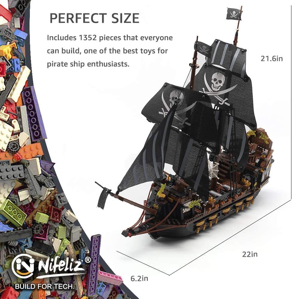 Nifeliz Black Hawk Pirates Ship (1352PCS, NF10288)