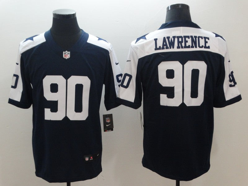 Men's Dallas Cowboys DeMarcus Lawrence #90 Navy Alternate Custom1 Game Jersey1