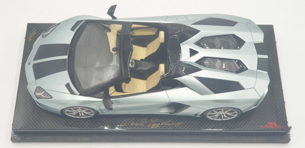 MR Lamborghini Aventador LP700-4 Roadster Light Blue Carbon Base - One Off Limited 1 pcs
