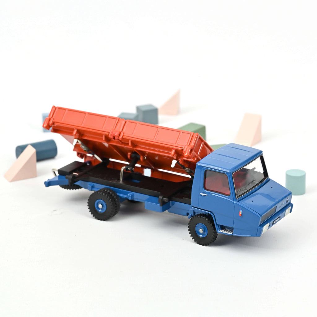 Berliet Stradair Camion Benne Latérale Orange et Bleu 1/43
