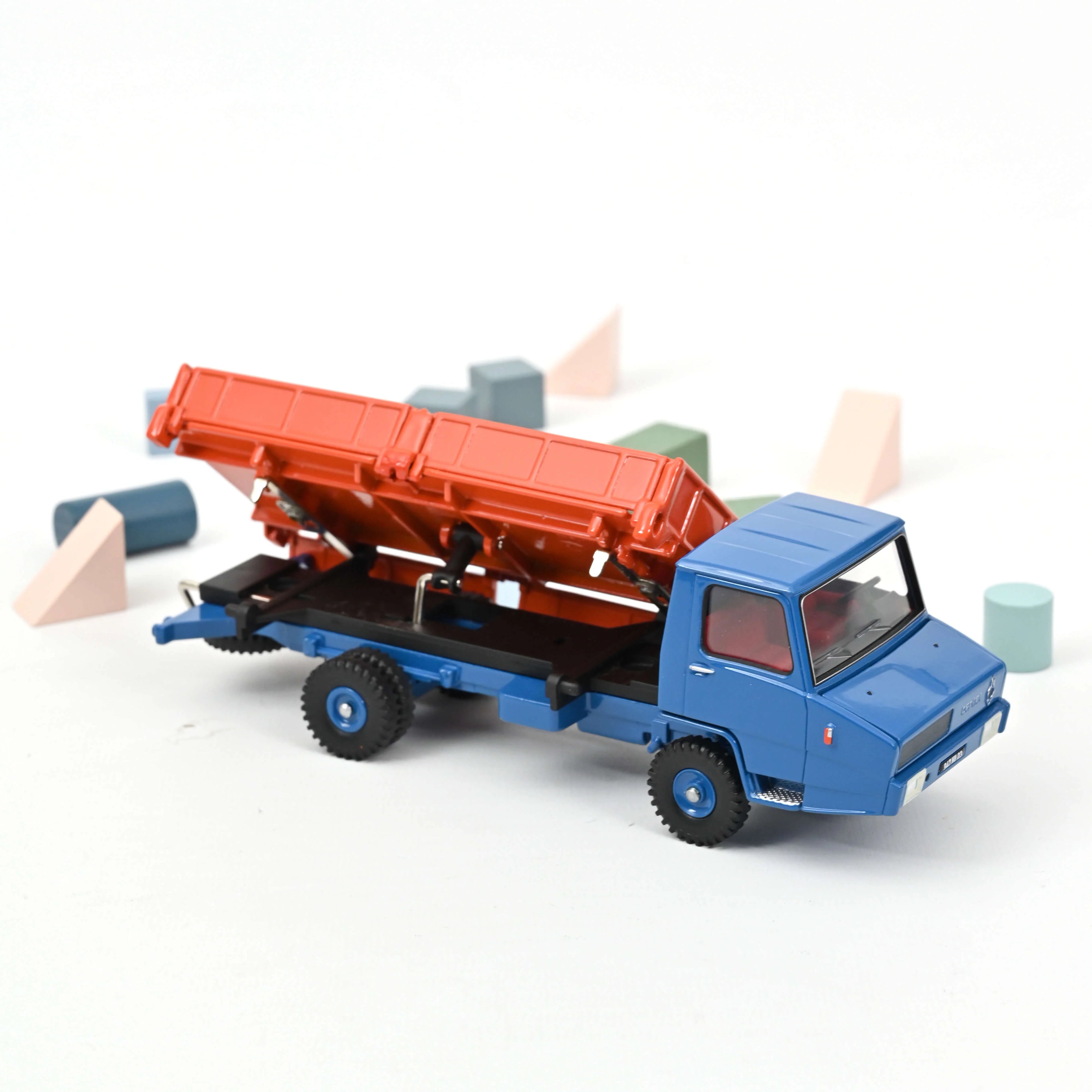 Berliet Stradair Camion Benne Latérale Orange et Bleu 1/43