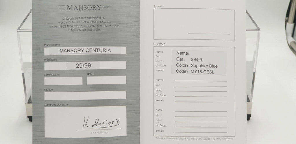T&P Bugatti Chiron Mansory Centuria Carbone Bleu - Édition limitée 99 pcs