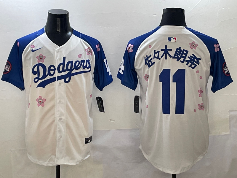 Men's Los Angeles Dodgers Roki Sasaki #11 White Team Game Jersey