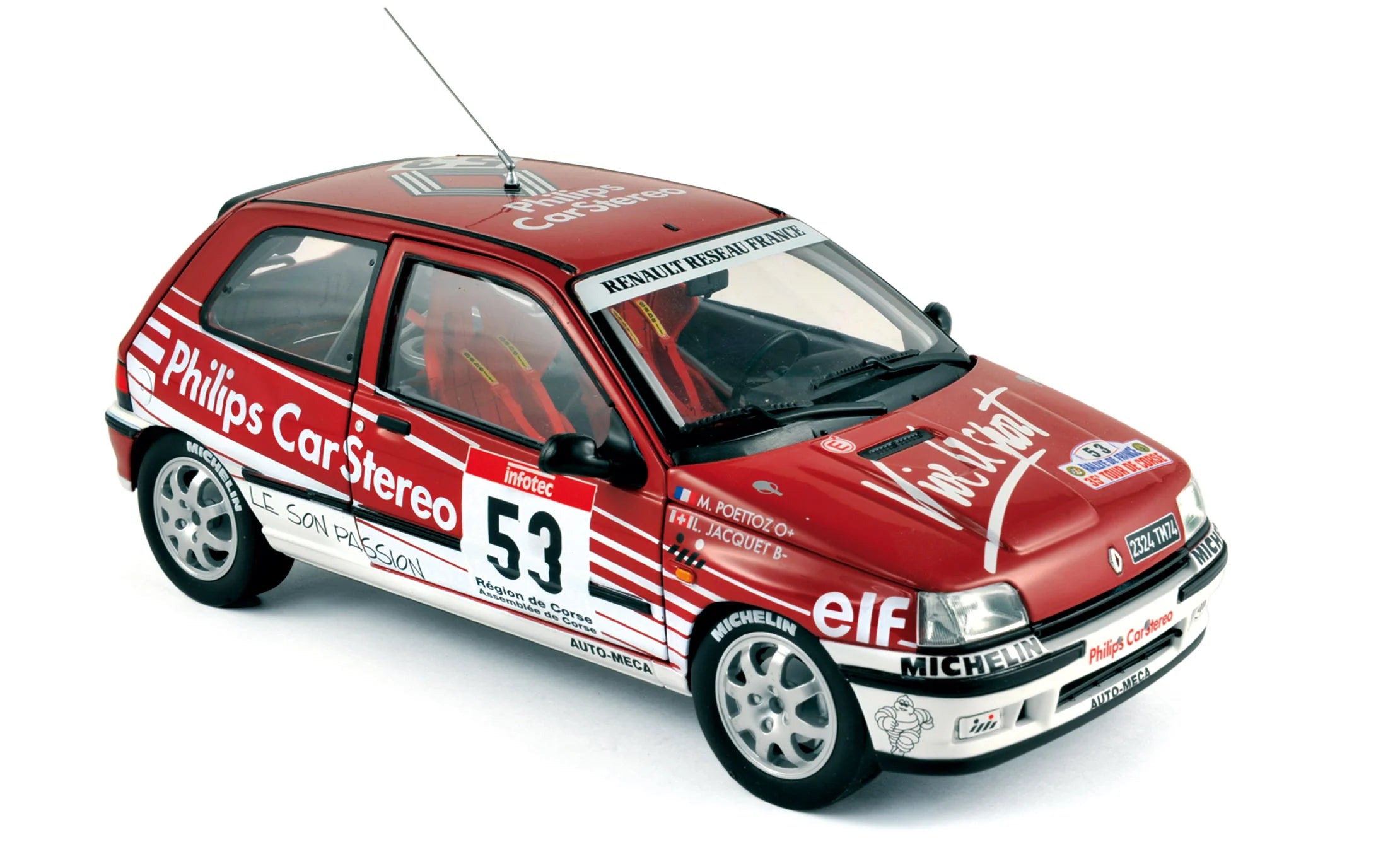 Renault Clio 16S 1991 Rally Corse 53 Racing Renault 1:18