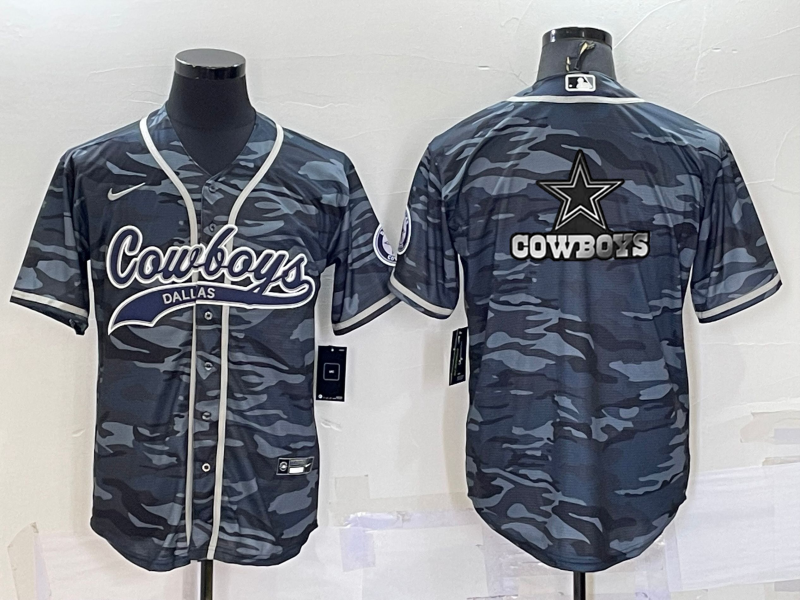 Men's Dallas Cowboys Grey Camouflage Game Jersey1