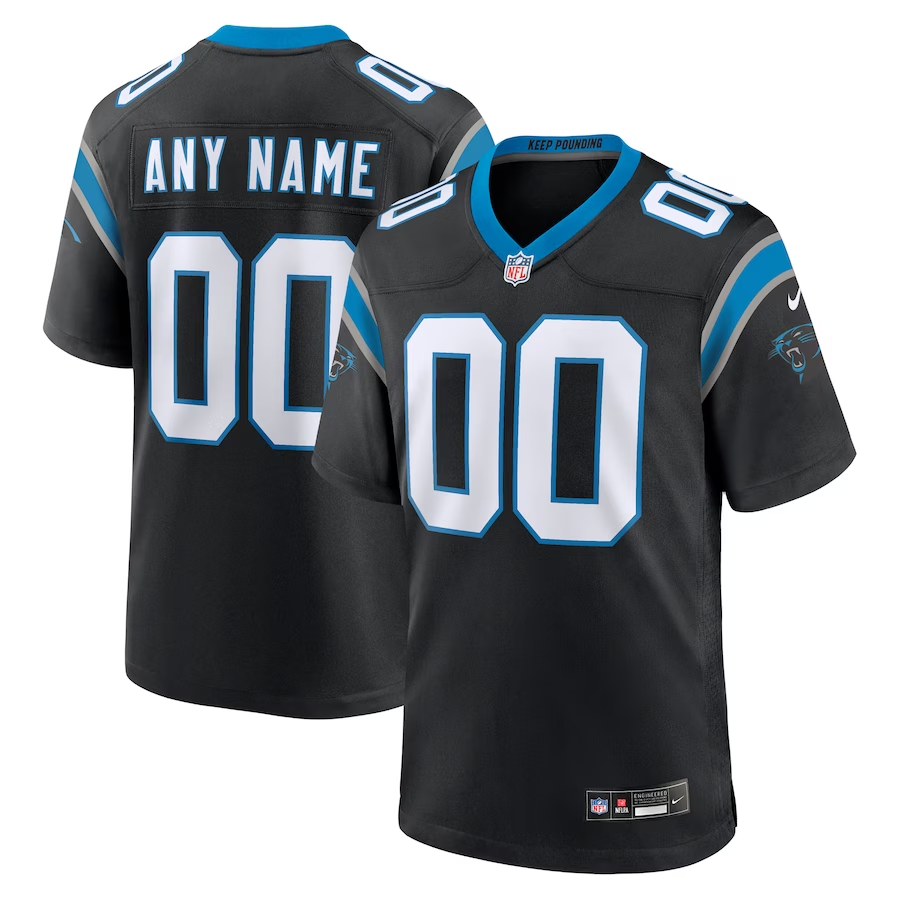Custom1 Carolina Panthers Black Game Jersey1