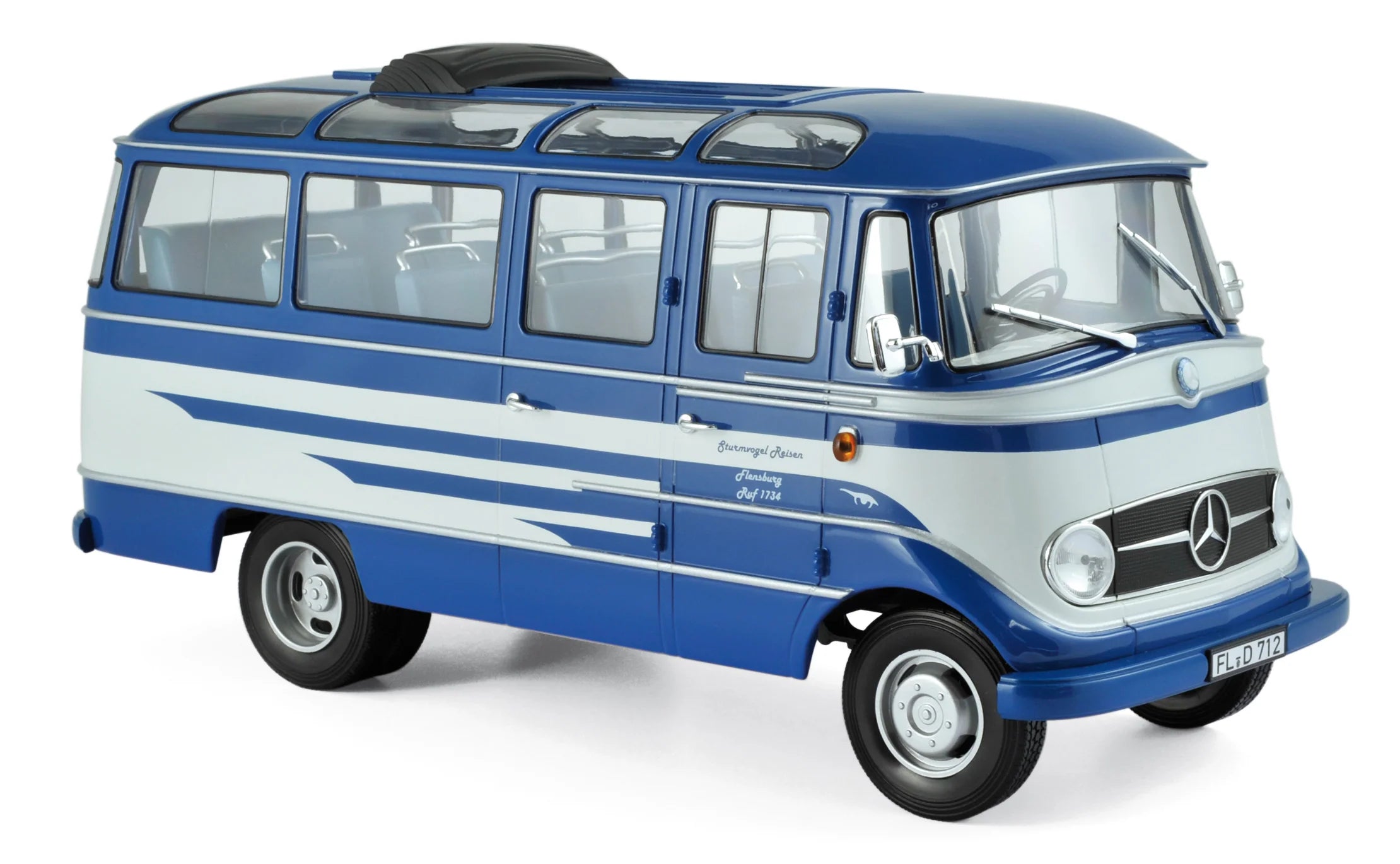 Mercedes-Benz O319 Bus 1957 Blue & Beige 1:18