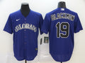 Men's Colorado Rockies Charlie Blackmon #19 Purple Replica Baseball Jersey1