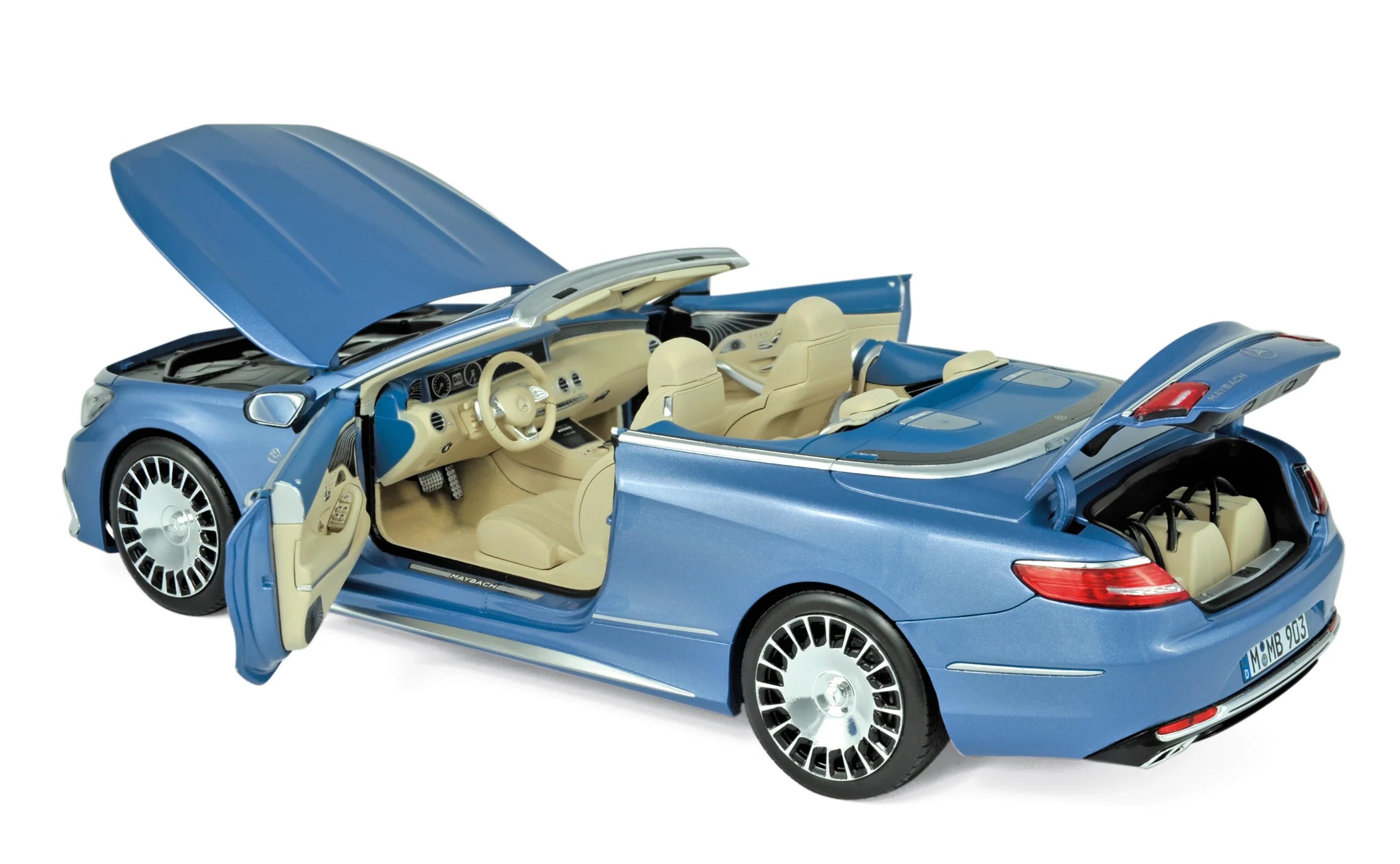 Mercedes-Maybach S650 Cabriolet 2018 Bleu métallisé 1:18