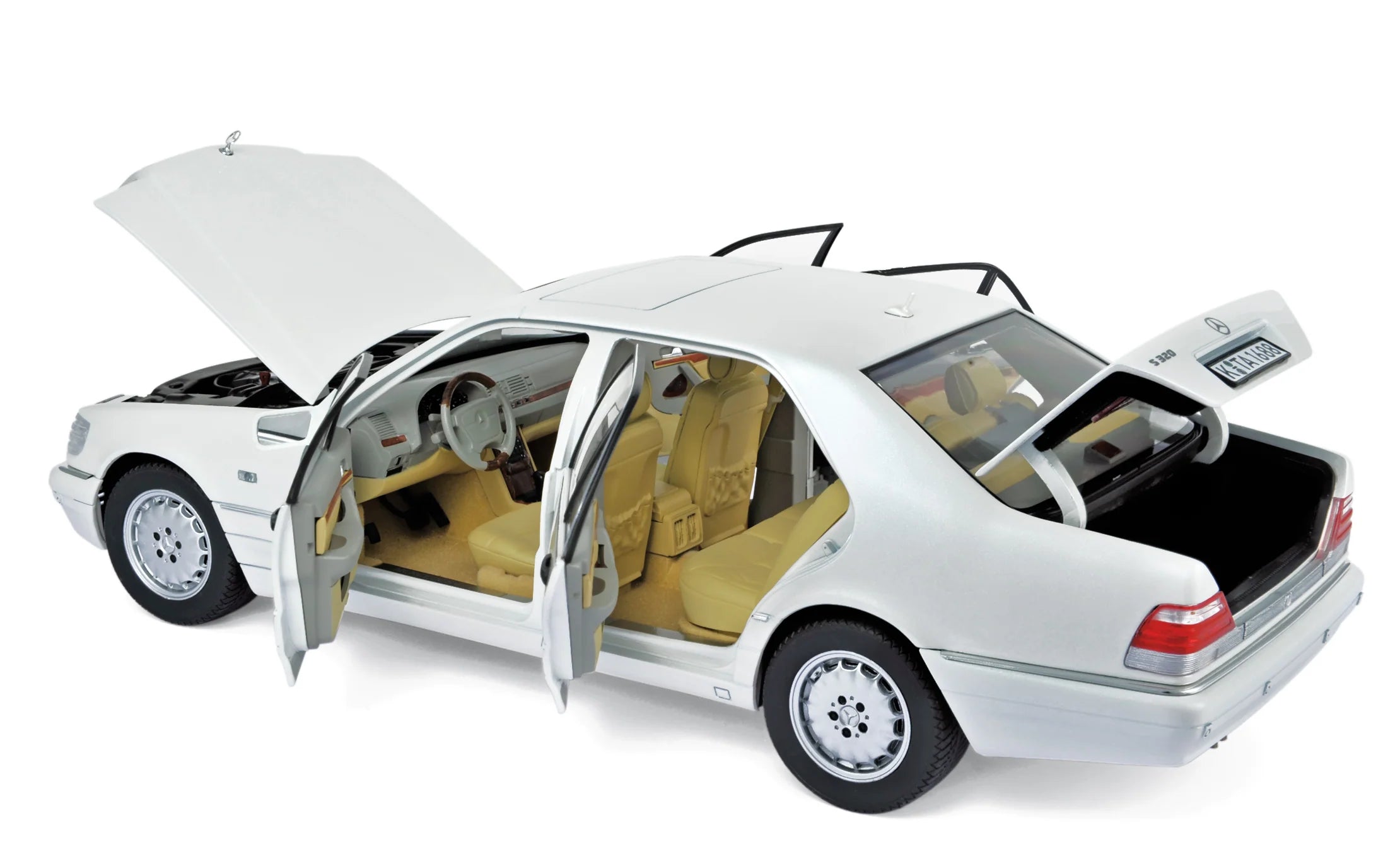 Mercedes-Benz S320 1997 White metallic 1:18