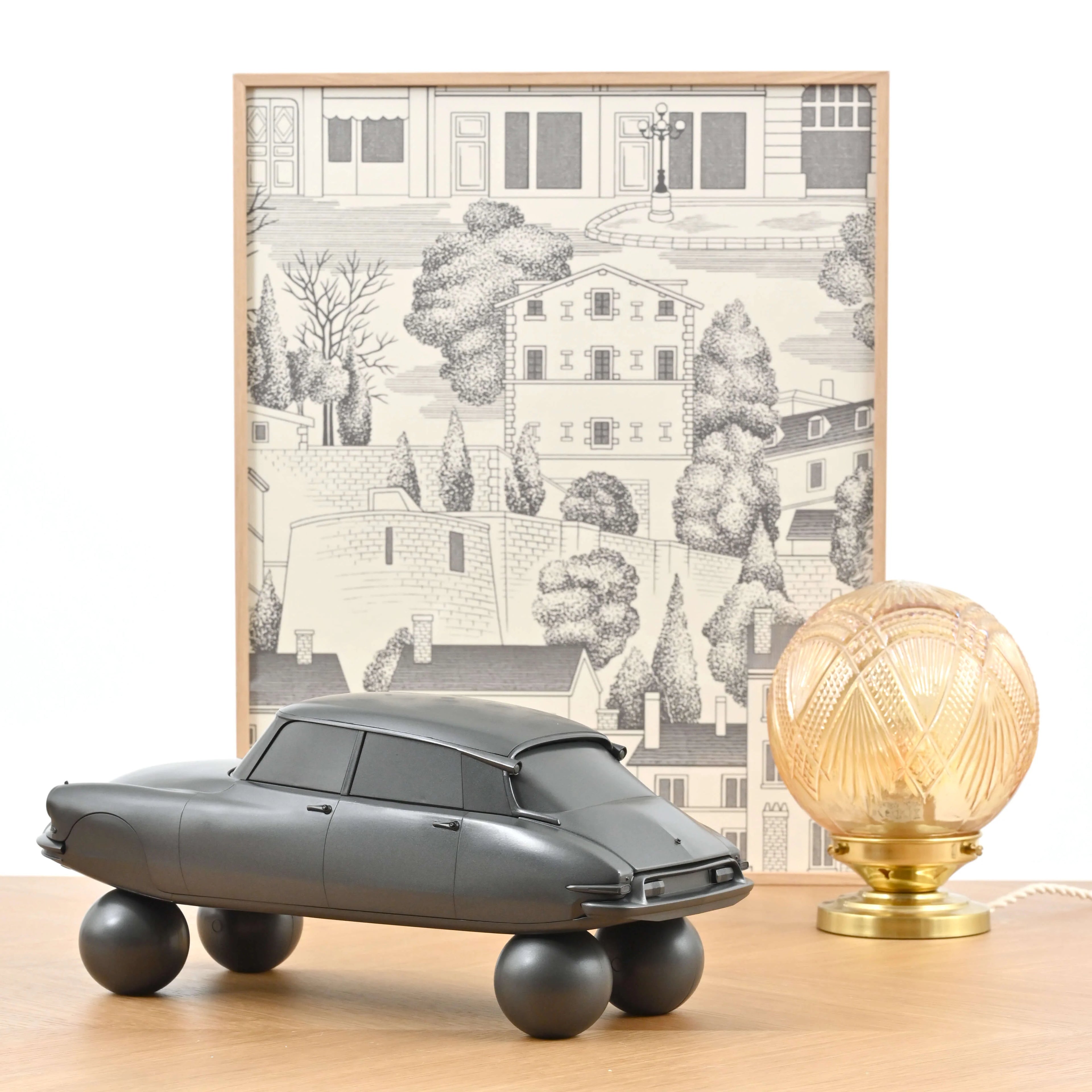 Citroën DS 19 on balls 1959 Sculpture Full Matt Grey 1:12 - 100pcs