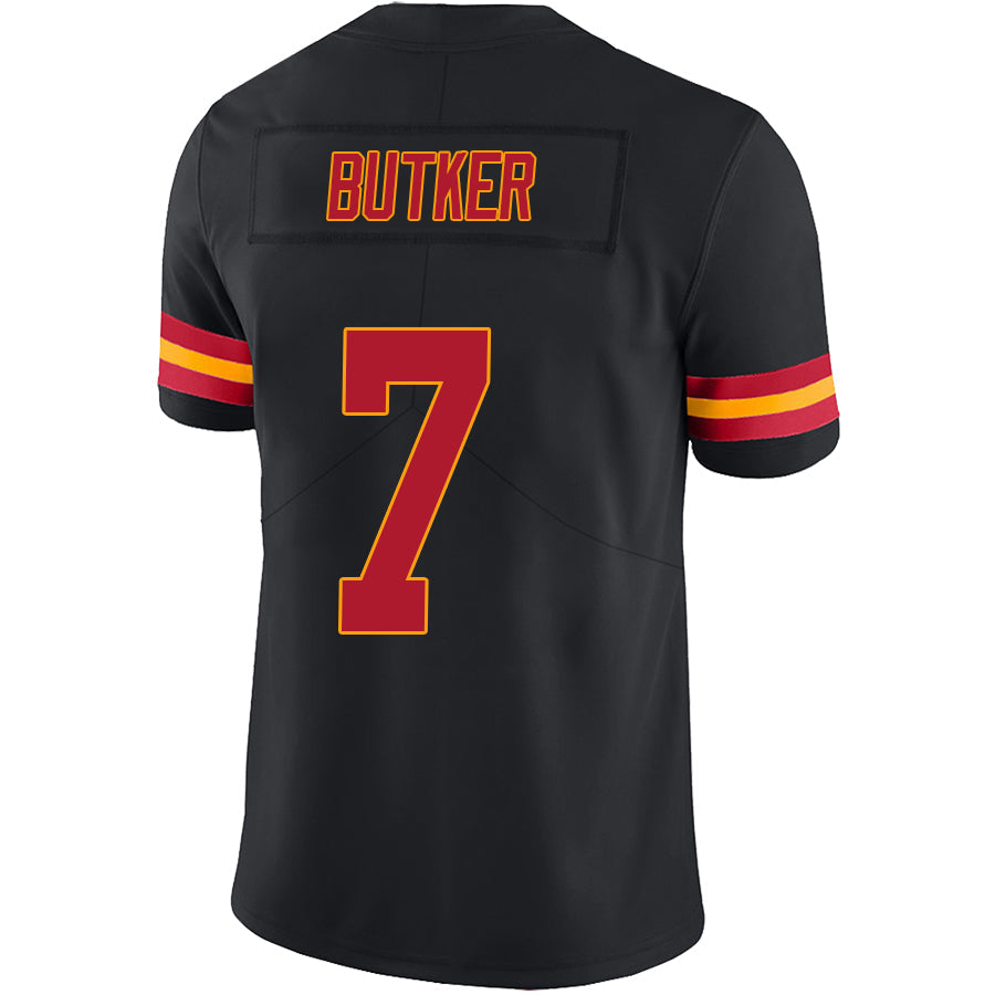 KC.Chiefs #7 Harrison Butker Player Black Vapor Limited Game Football Jerseys