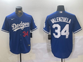 Men's Los Angeles Dodgers Fernando Valenzuela #34 Blue Replica Player Jersey1
