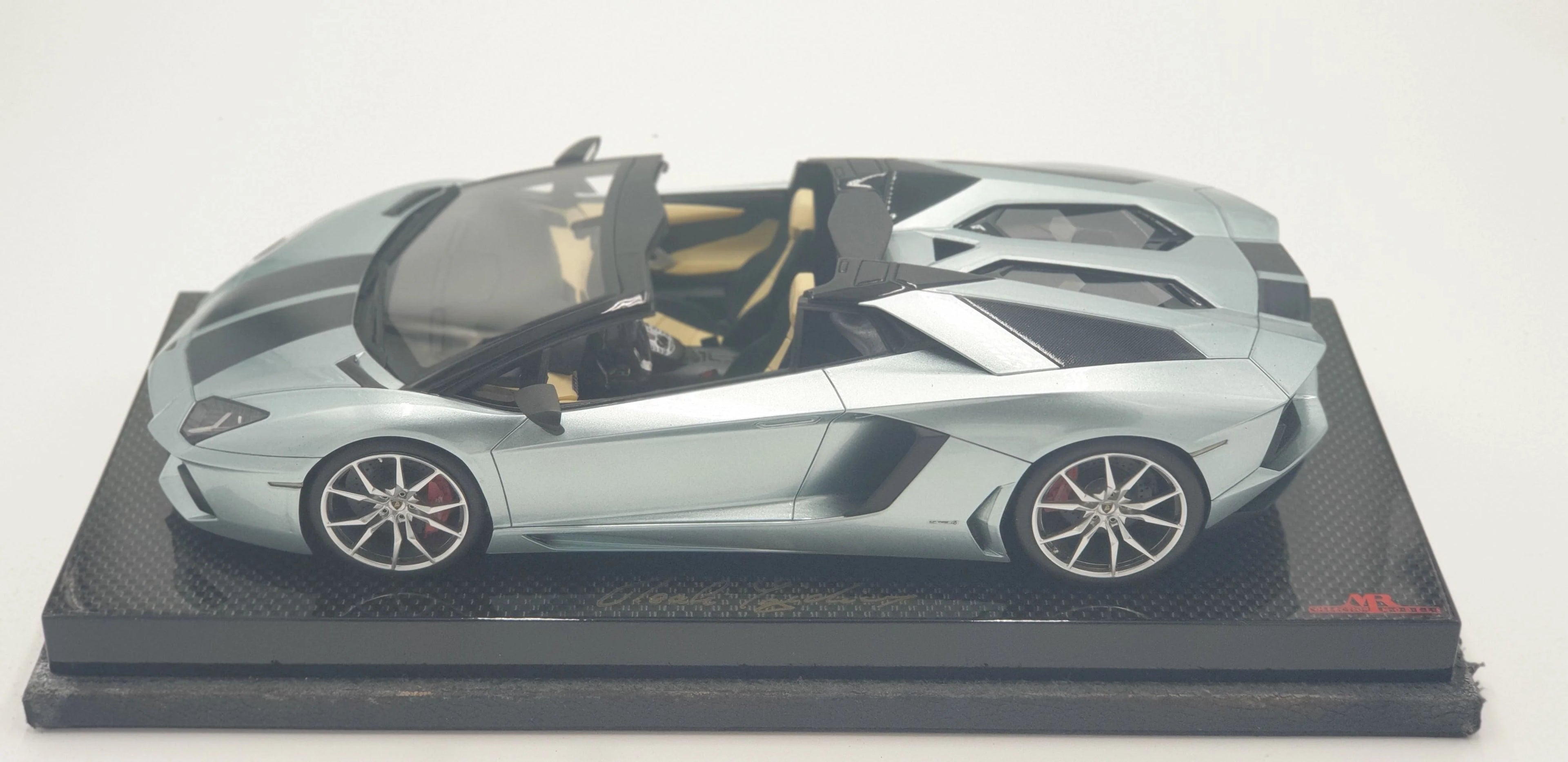 MR Lamborghini Aventador LP700-4 Roadster Light Blue Carbon Base - One Off Limited 1 pcs