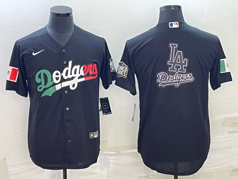 Men's Los Angeles Dodgers Black Replica Baseball Jersey1
