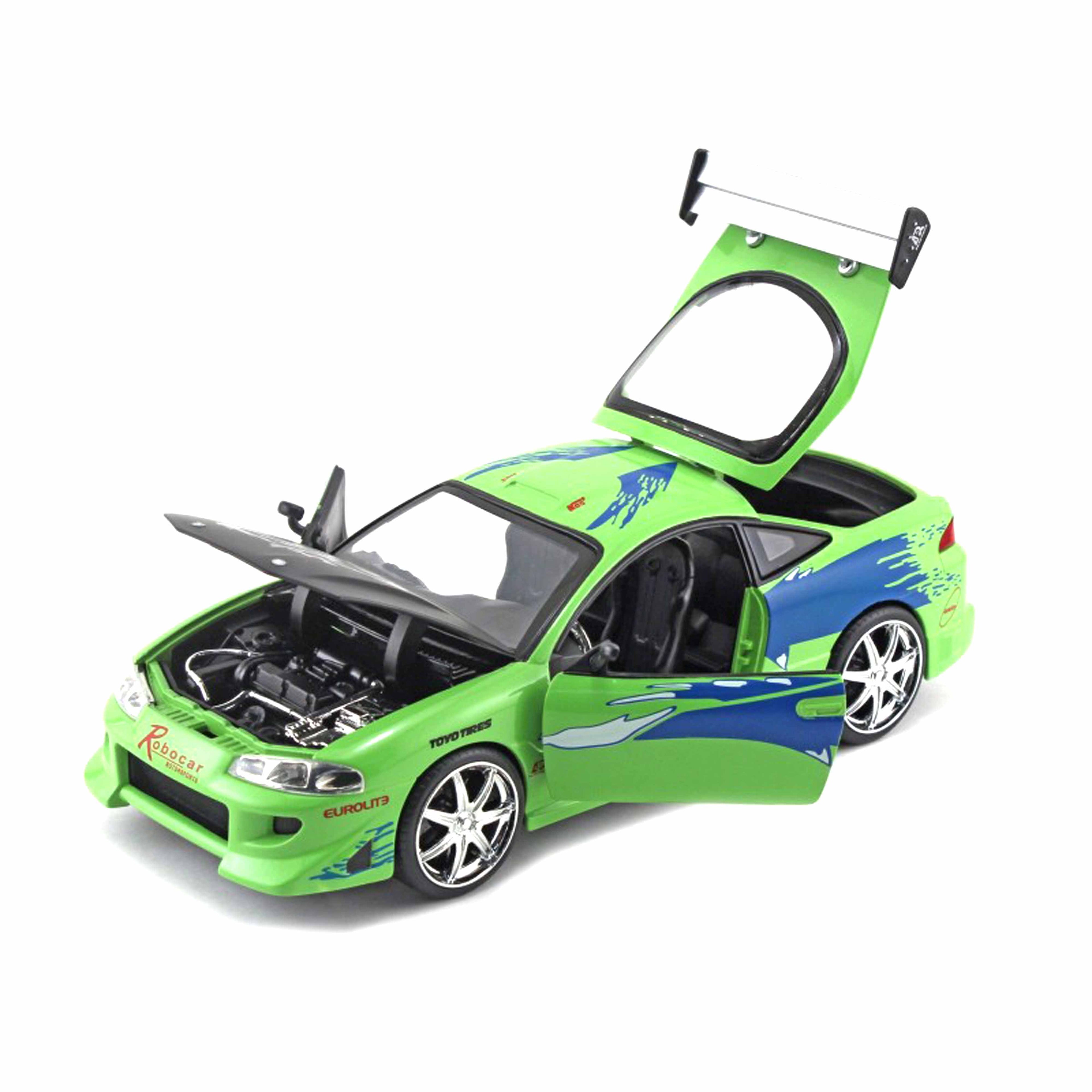 Mitsubishi Eclipse Green Brian O'Connor 1995 Fast and Furious 1:24