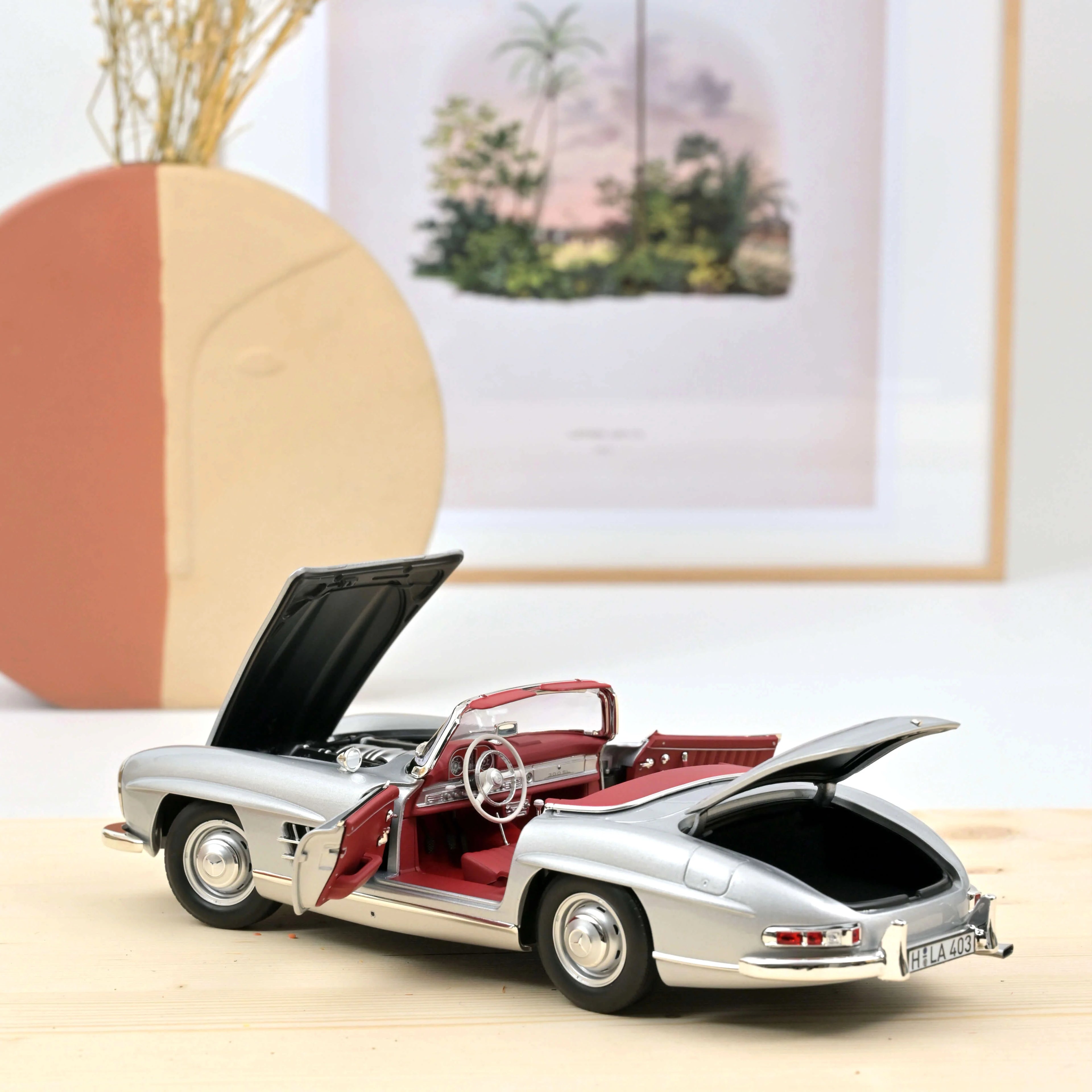 Mercedes-Benz 300 SL Roadster 1957 Silver 1:18