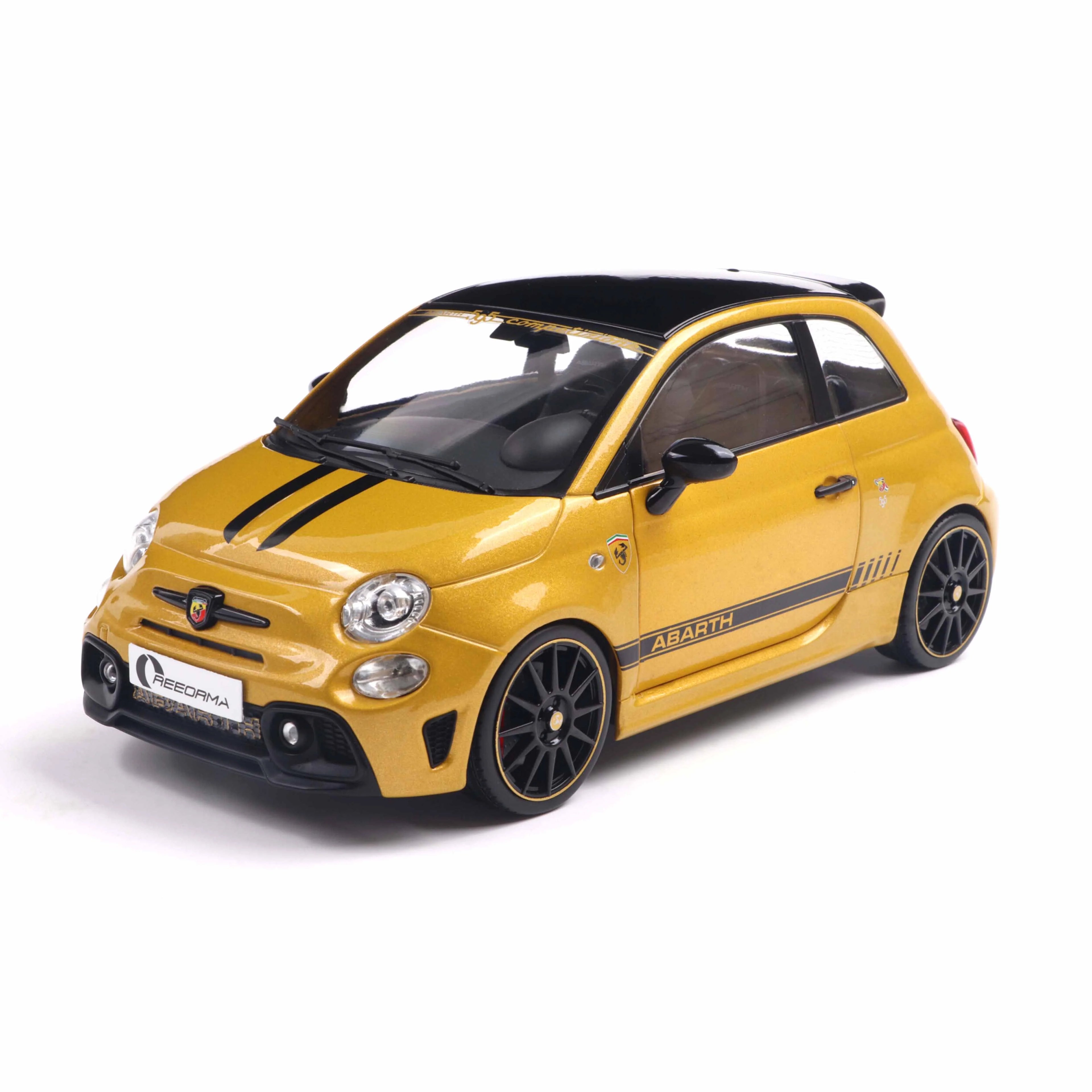 Fiat F595 Abarth Solido Works Jaune 2024 1/18