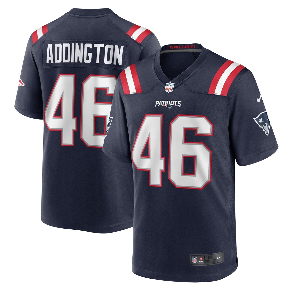 Tucker Addington New England Patriots Nike Home Game   Jersey - Navy