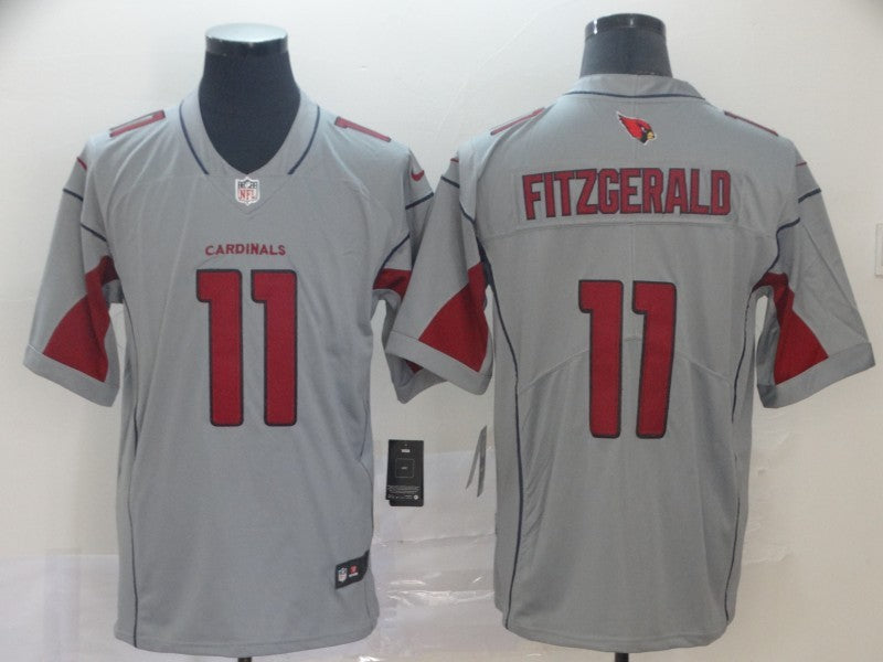 Men's Arizona Cardinals Larry Fitzgerald #11 Gray Inverted Legend Jersey1