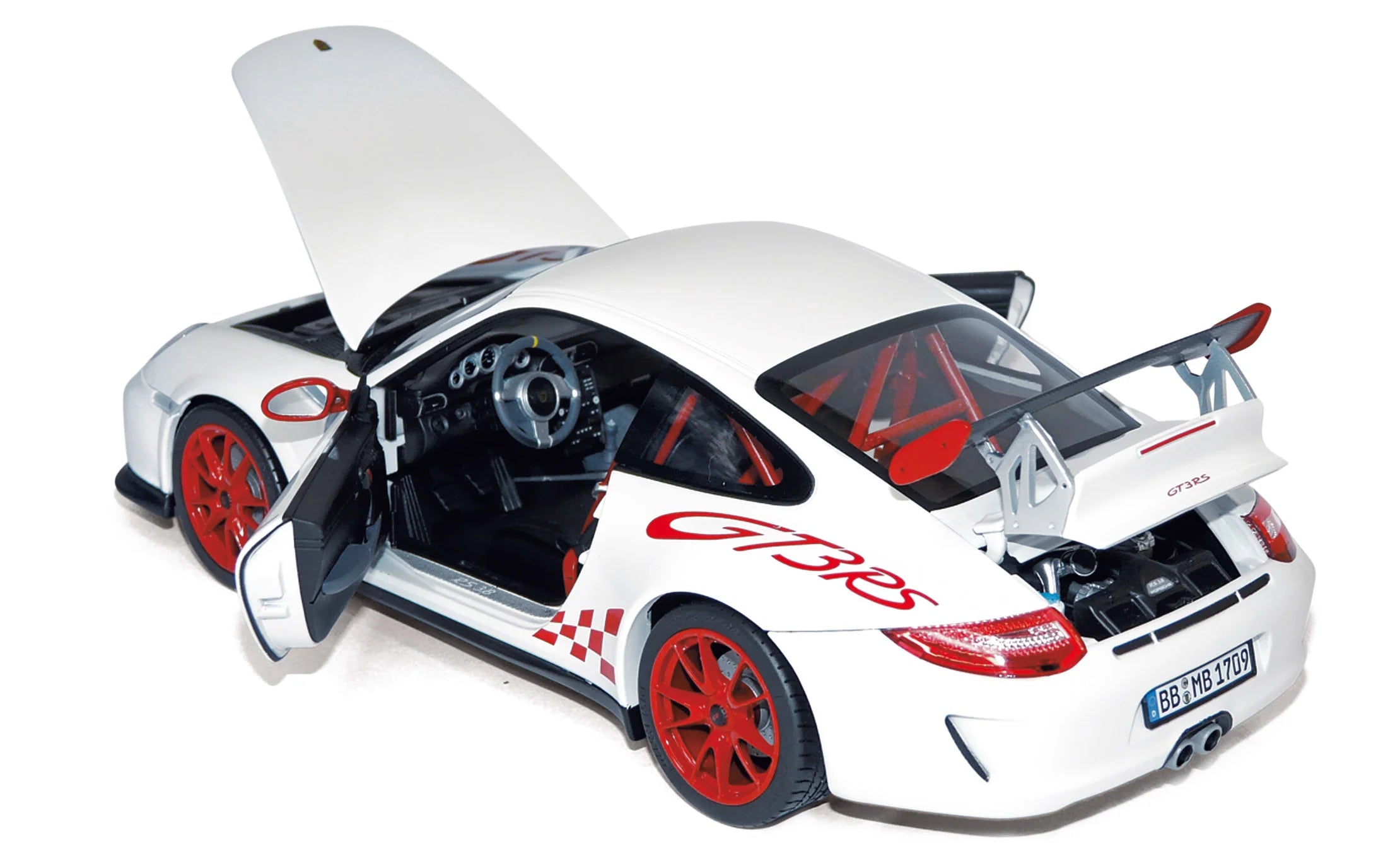 Porsche 911 GT3 RS 2010 White with Red deco 1:18