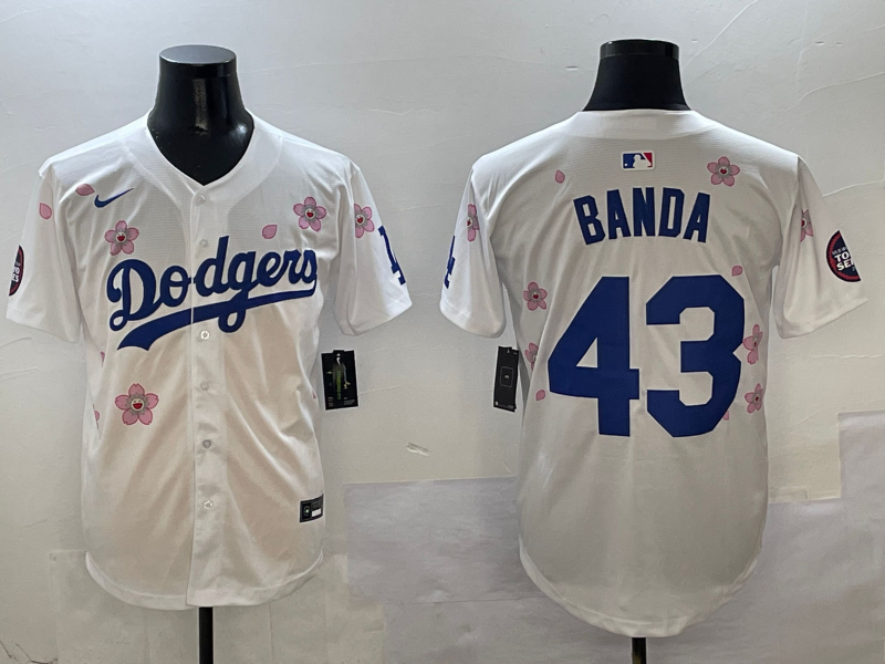 Men's Los Angeles Dodgers Anthony Banda #43 White Replica Player Jersey