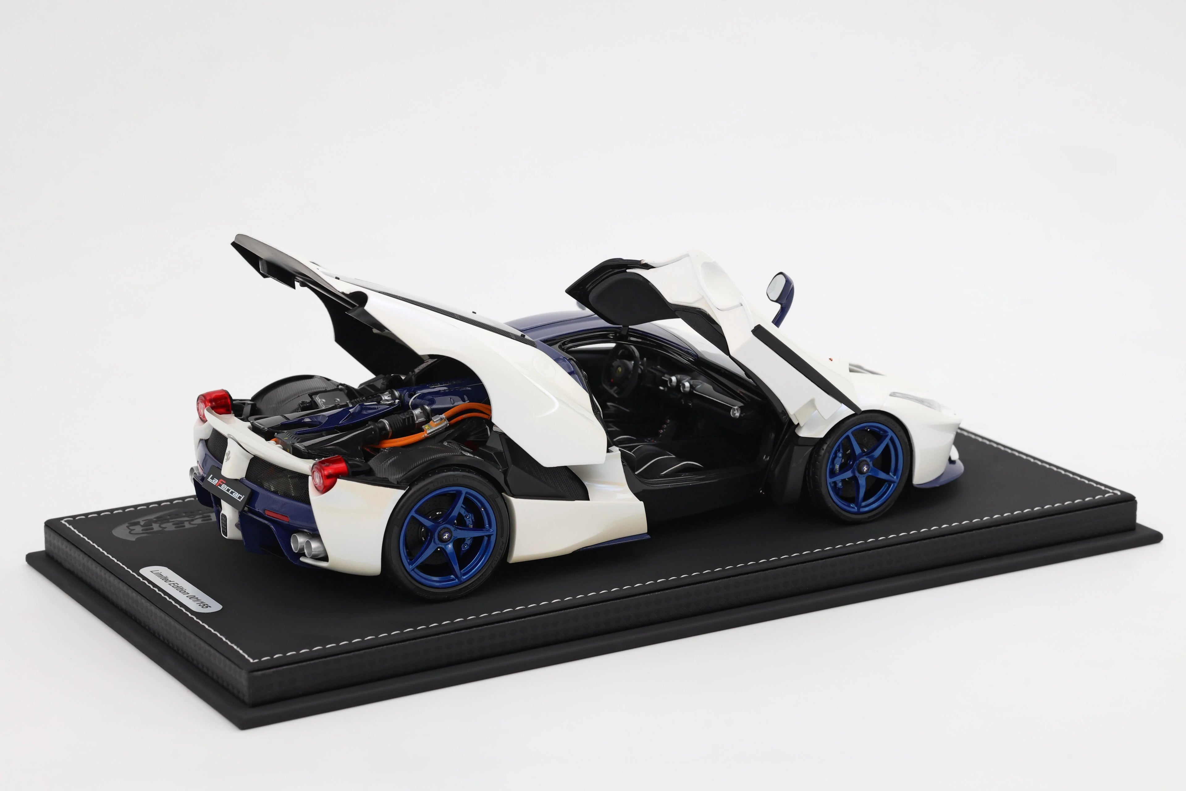 Pre-order BBR Ferrari LaFerrari White Birdcage, Carbon blue Fully Open Diecast - Limited 155 pcs