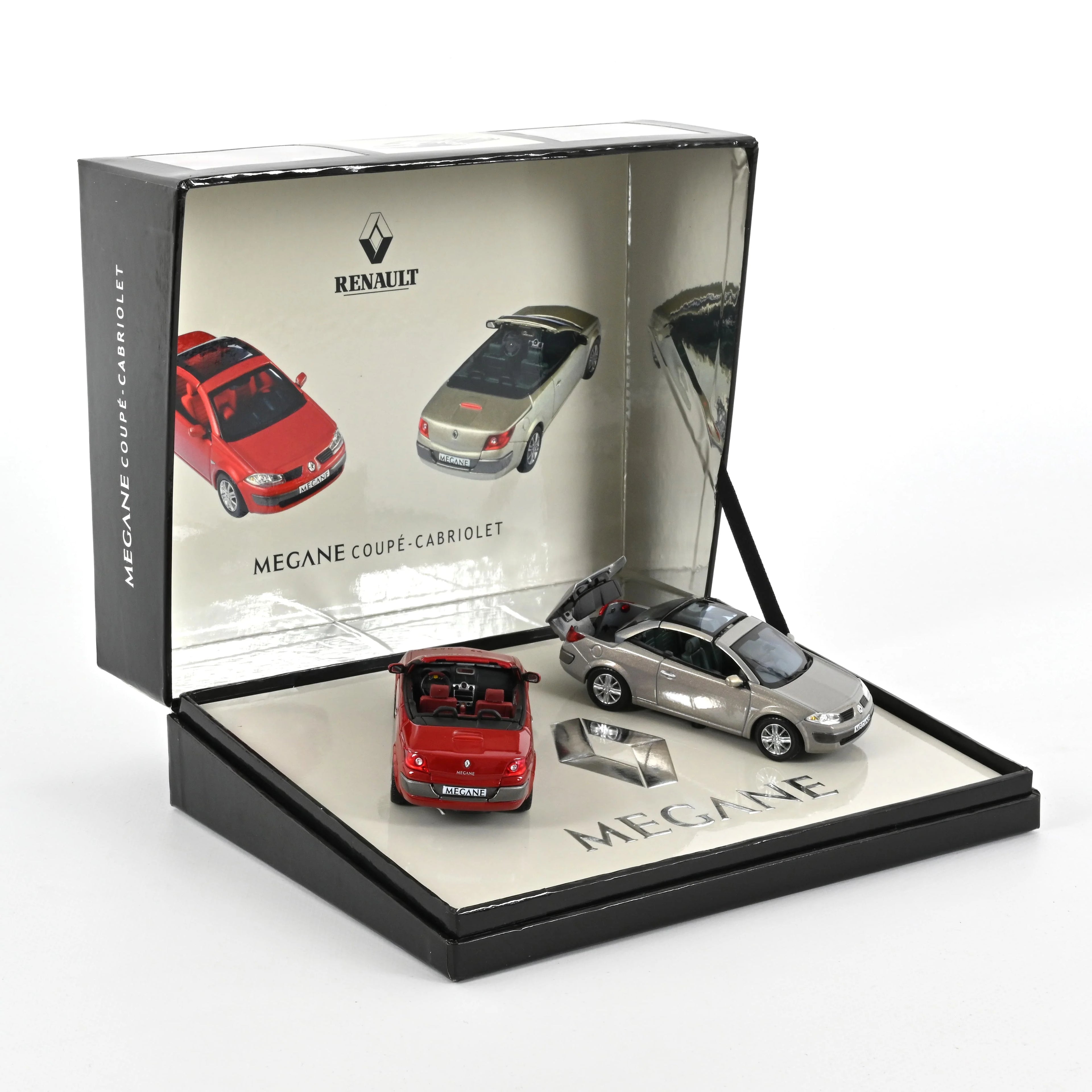 Coffret Renault 2 Mégane CC Beige et Rouge 1/43