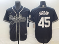 Men's Chicago White Sox Michael Jordan #45 Black Replica Player Jersey1 Joint Edition