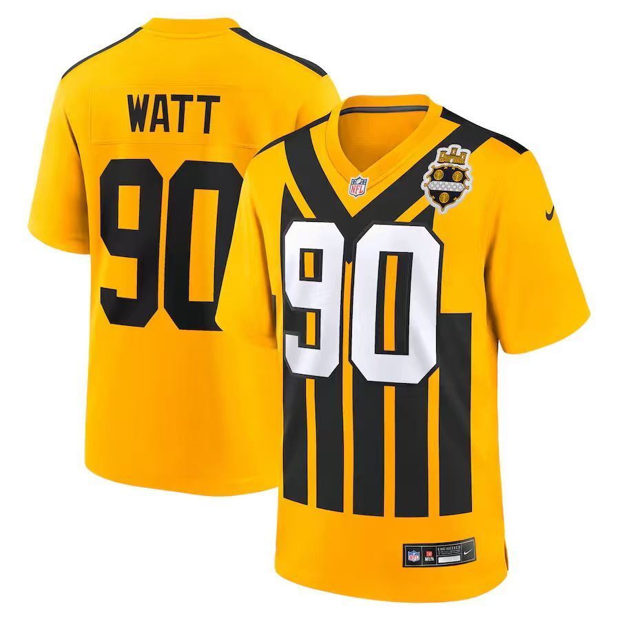 Men's Pittsburgh Steelers T.J. Watt Nike Jersey -  Retro Yellow-2