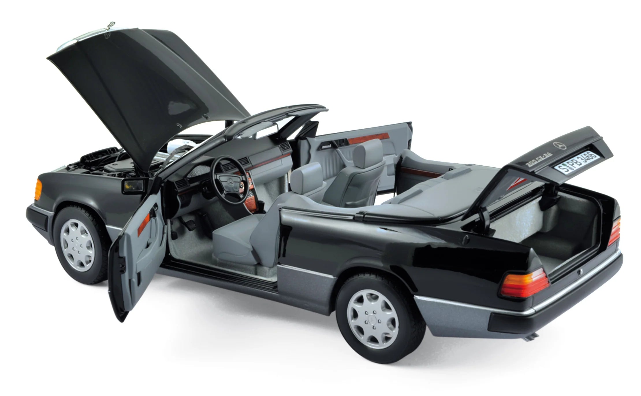 Mercedes-Benz 300 CE-24 Cabriolet 1990 Schwarz 1:18