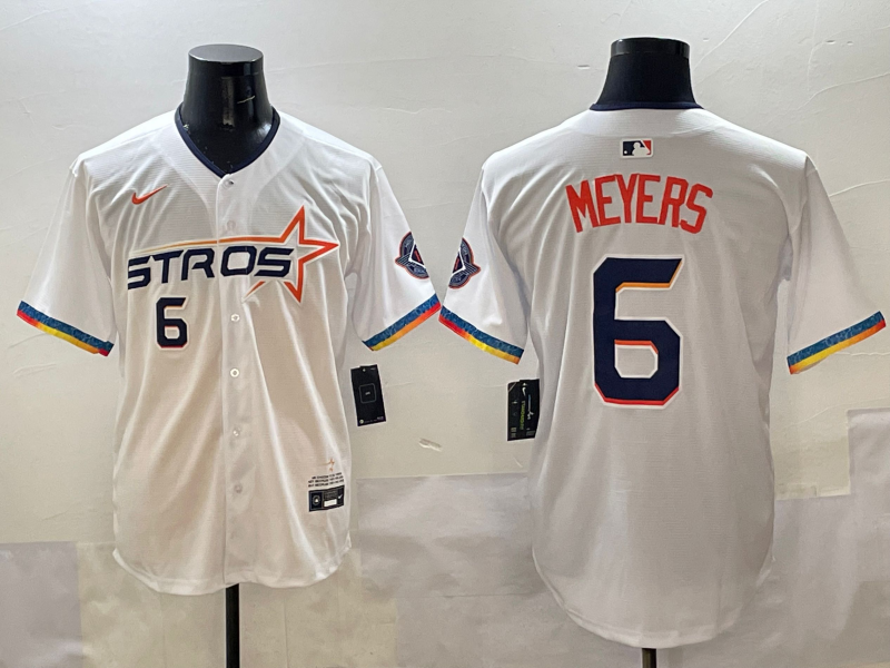 Men's Houston Astros Jake Meyers #6 White 2025 City Connect Limited Player Jersey