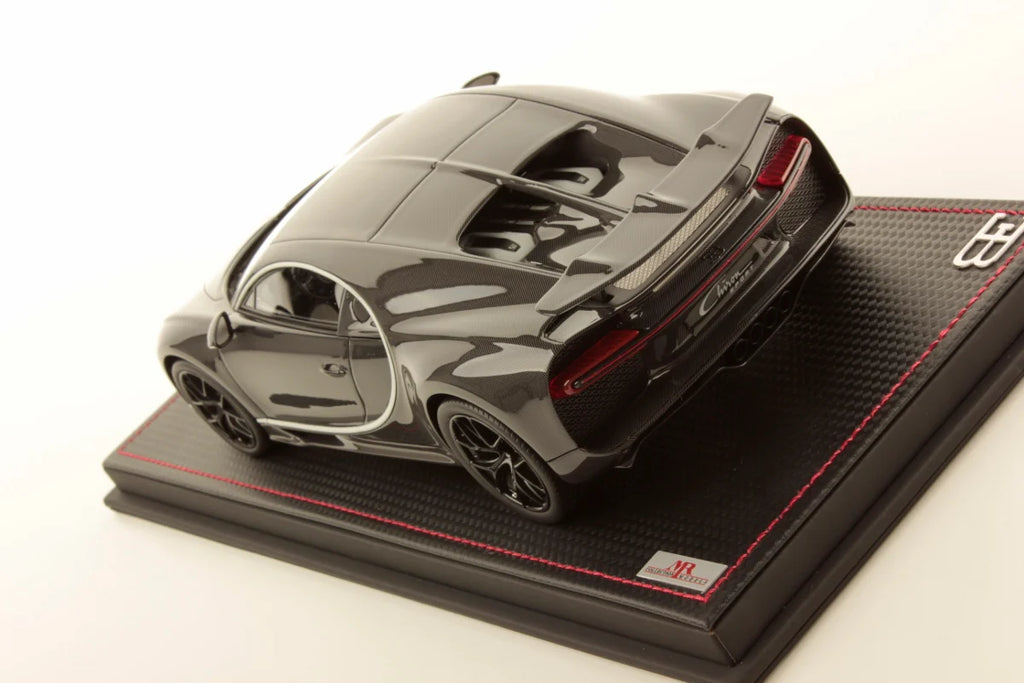 MR Bugatti Chiron Sport Carbone Gris avec Cadre Gris Rafale - Limité à 49 pcs