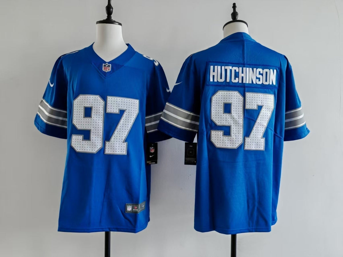 Men's Detroit Lions Aidan Hutchinson Jersey -  Blue