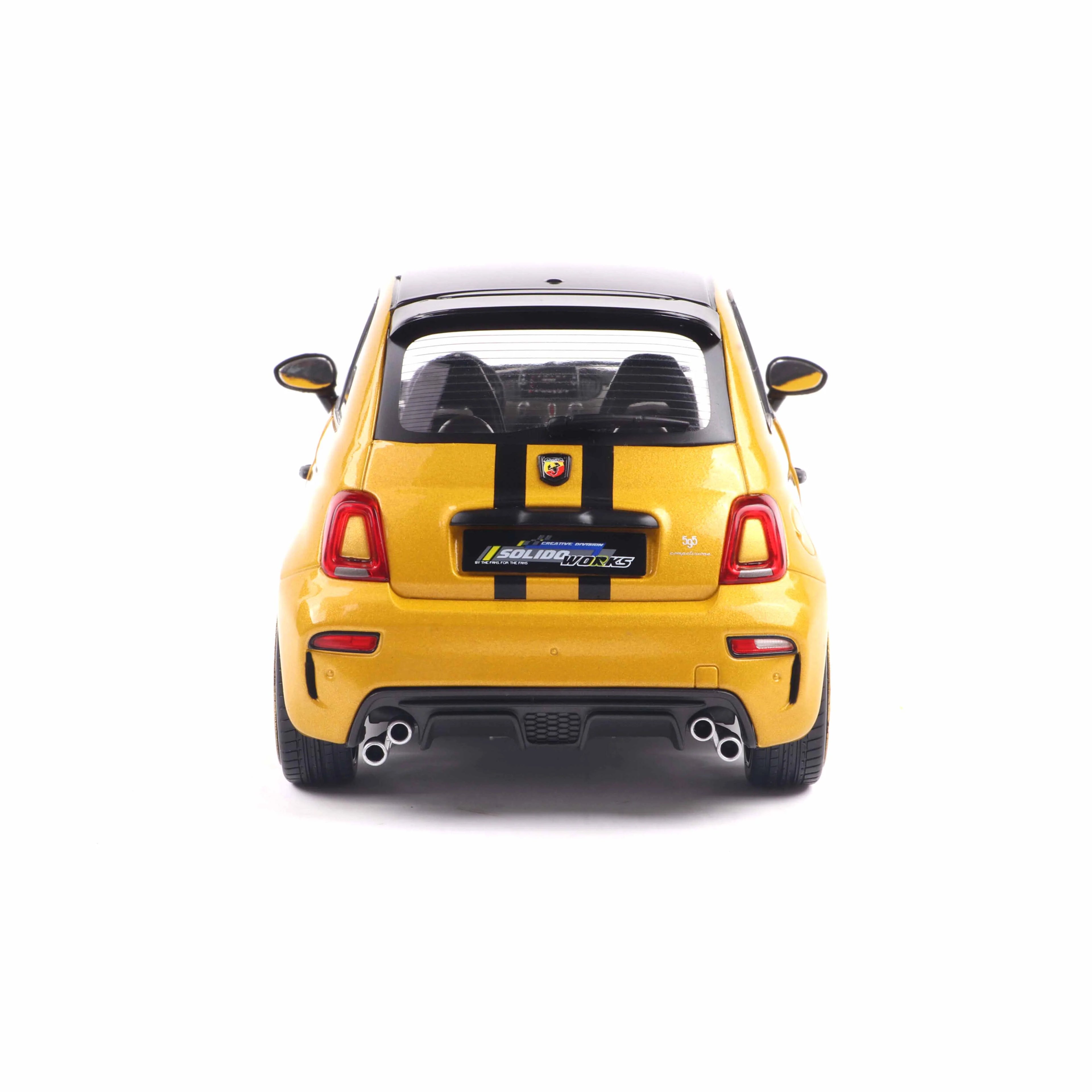 Fiat F595 Abarth Solido Works Jaune 2024 1/18