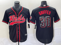 Men's Cincinnati Reds Ken Griffey Jr. #30 Black Replica Player Jersey1 Joint Edition