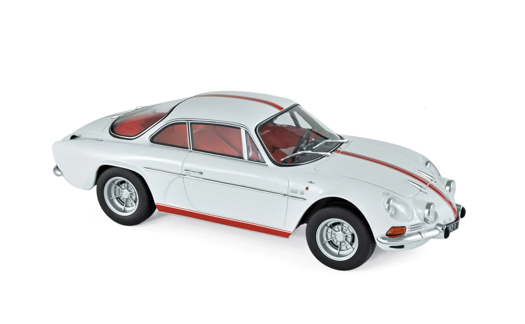 Alpine A110 1600S 1971 Blanc avec décor rouge 1:18
