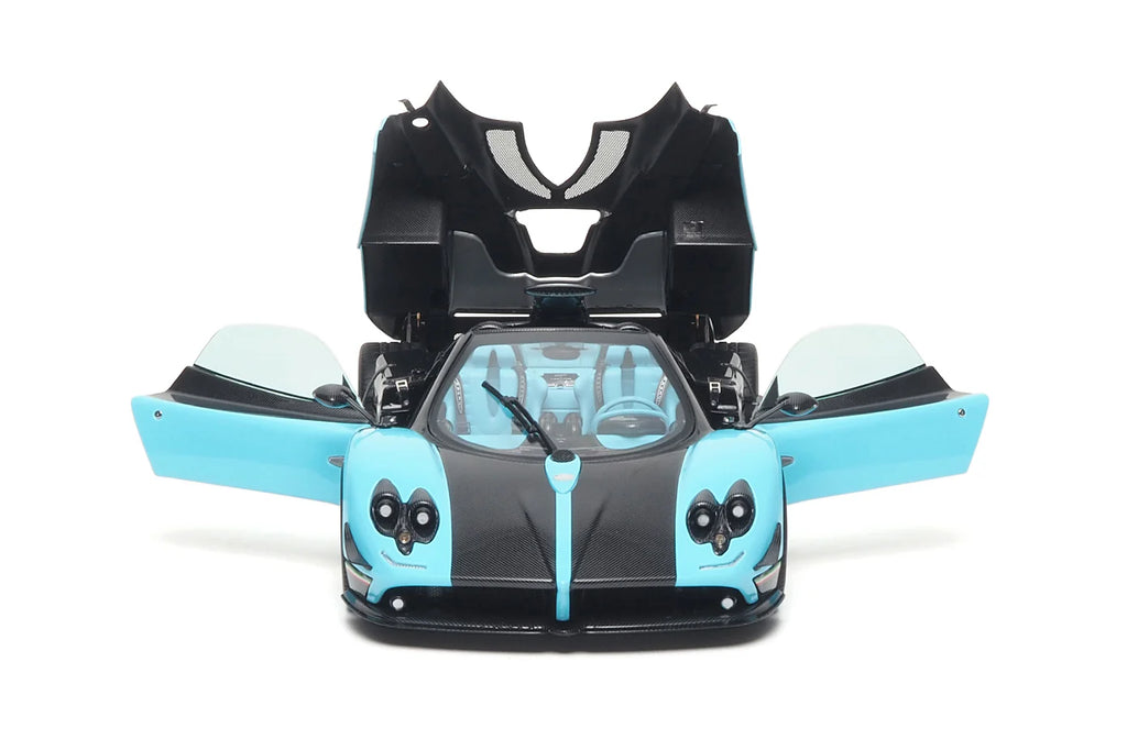Pre-order BBR Pagani Zonda Uno Coupe Turchese and carbon, Fully Open - Limited Edition