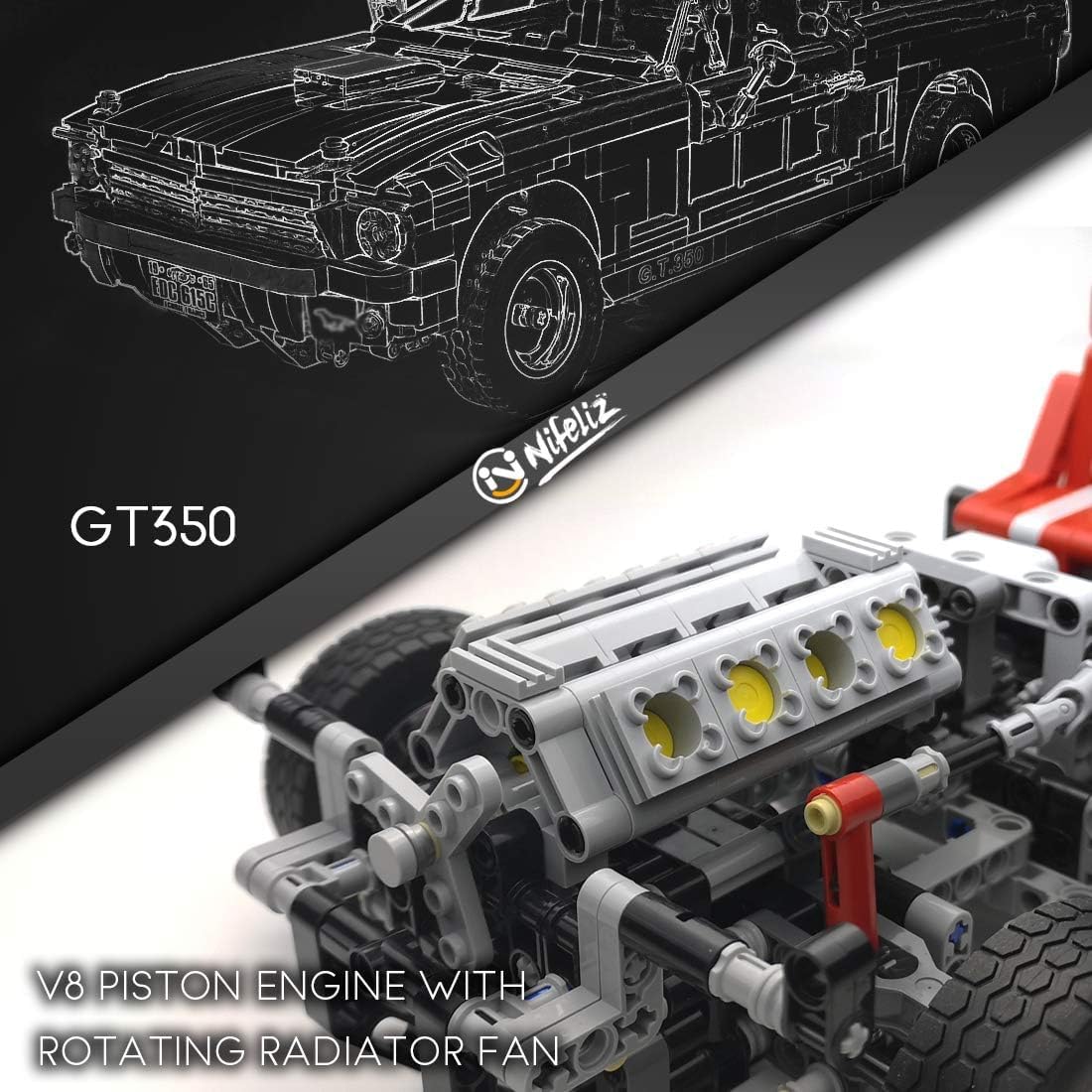 Nifeliz Muscle Car 1965s GT350 Race (1817 PCS, NF10520)