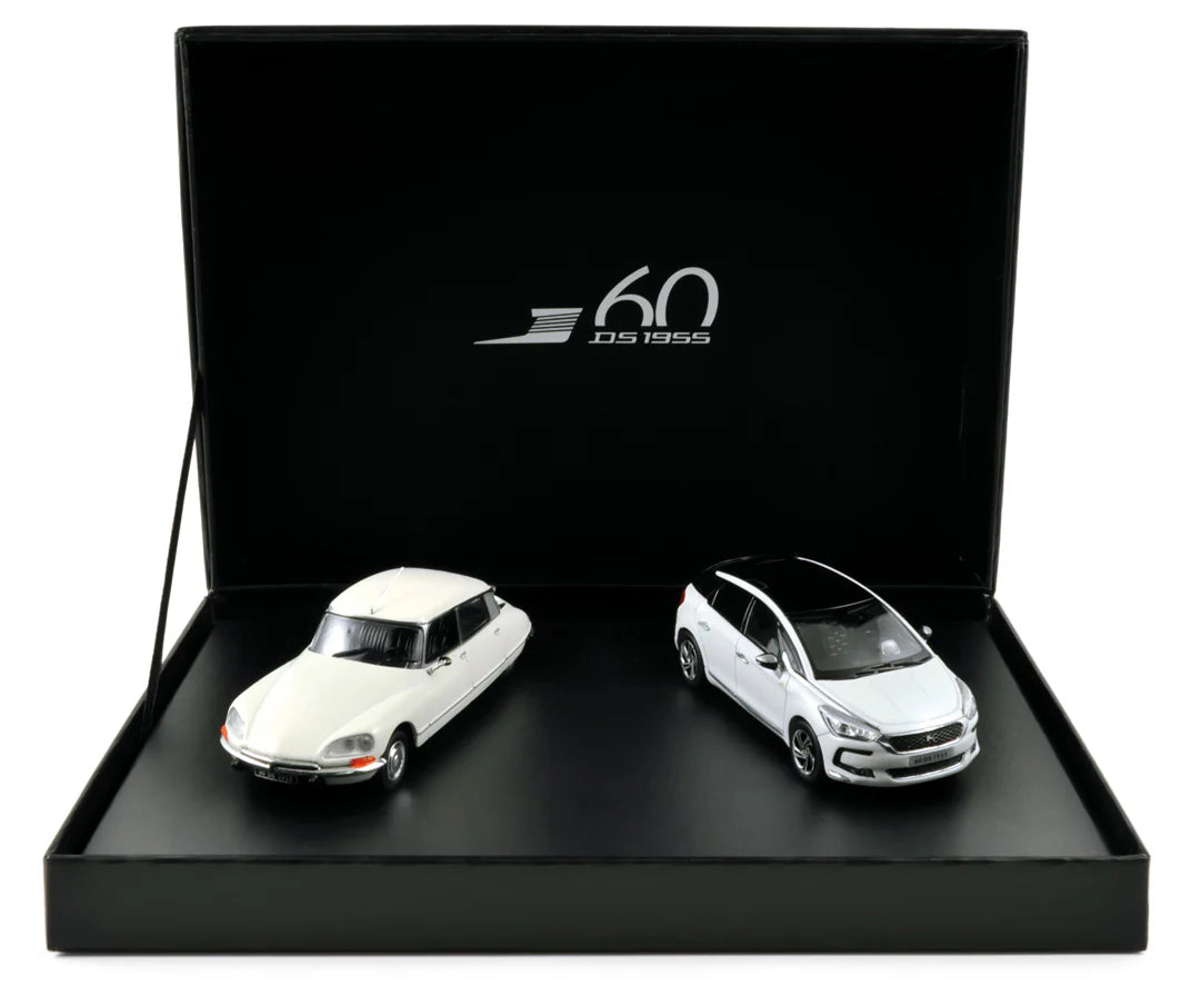 Geschenkbox Citroën 60 Jahre DS (2 Modellautos) 2015 Weiß 1:43