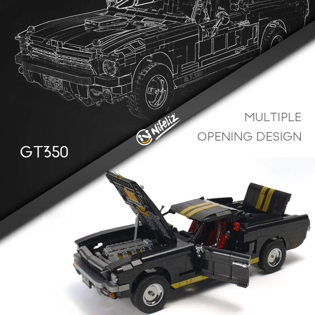 Nifeliz Muscle Car 1965s GT350 Race (1817 PCS, NF10520)