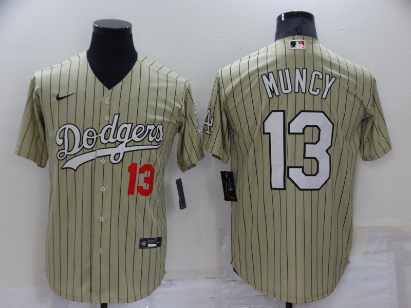 Men's Los Angeles Dodgers Max Muncy #13 Gold Replica Baseball Jersey1