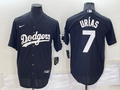 Men's Los Angeles Dodgers Julio Urias #7 Black Replica Baseball Jersey1