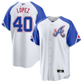 A.Braves #40 Reynaldo Lopez Player White-Blue City Connect Limited Stitches Baseball Jerseys