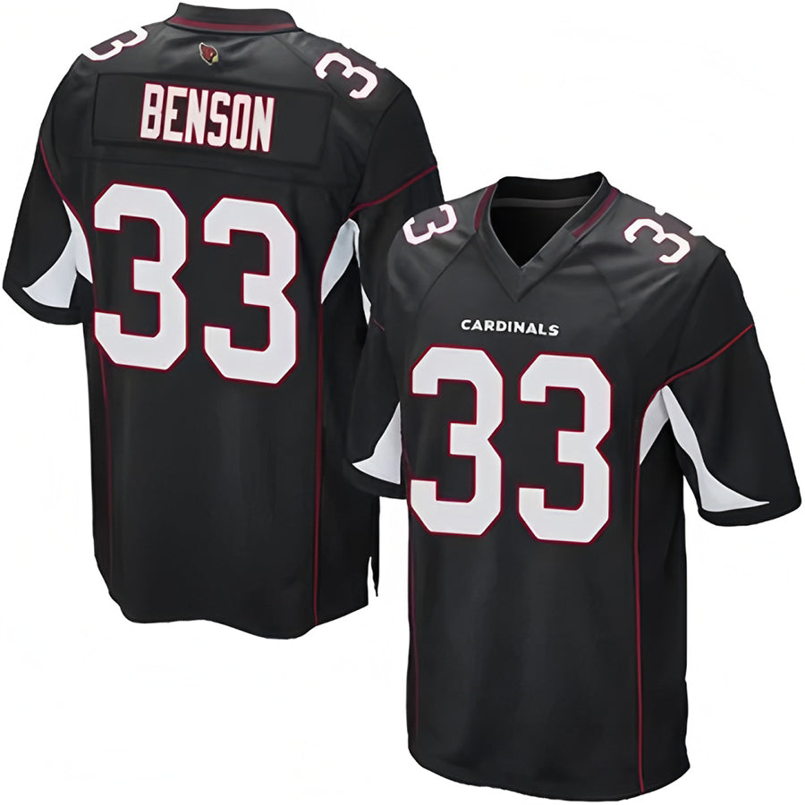 A.Cardinals #33 Trey Benson Player Black Alternate Game Football Jerseys