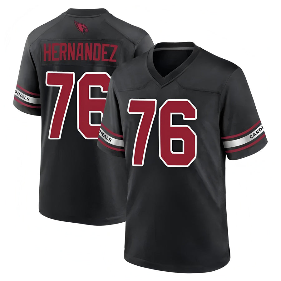 A.Cardinals #76 Will Hernandez Player Black Game Home Football Jerseys