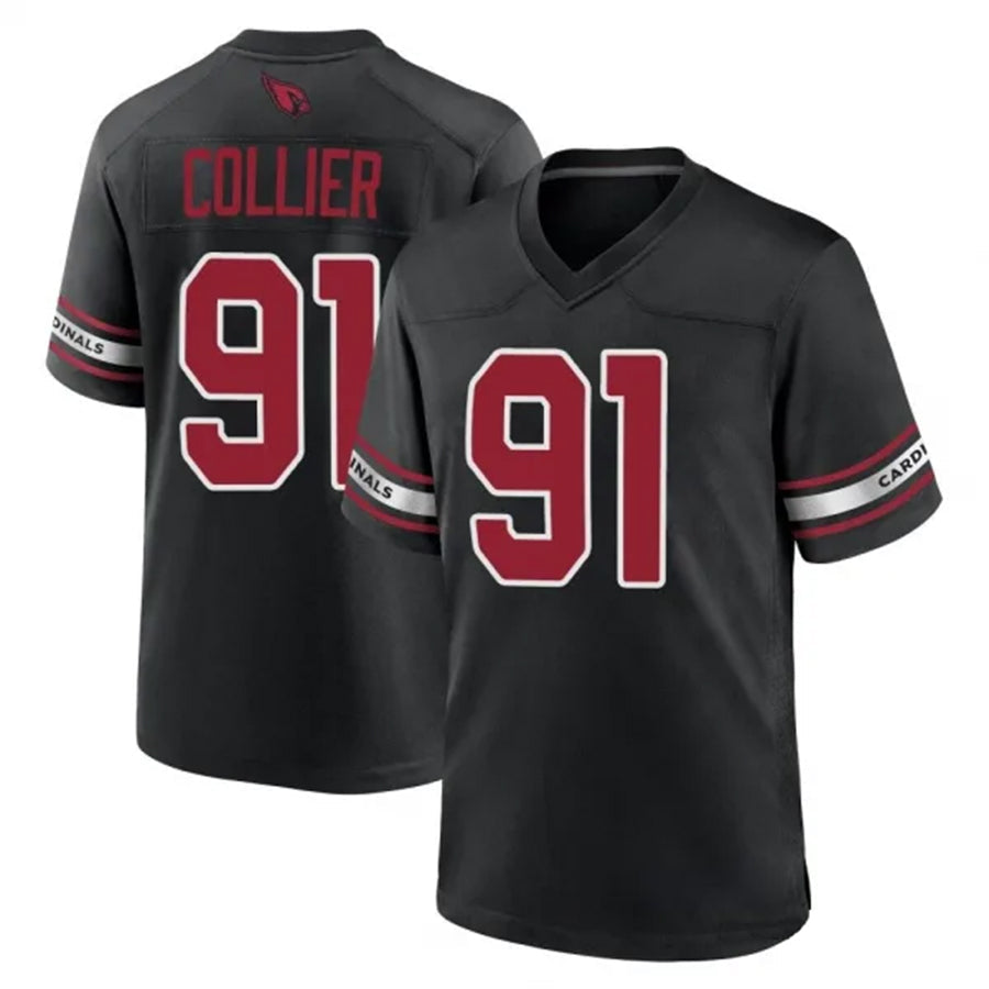 A.Cardinals #91 L.J. Collier Player Black Game Home Football Jerseys